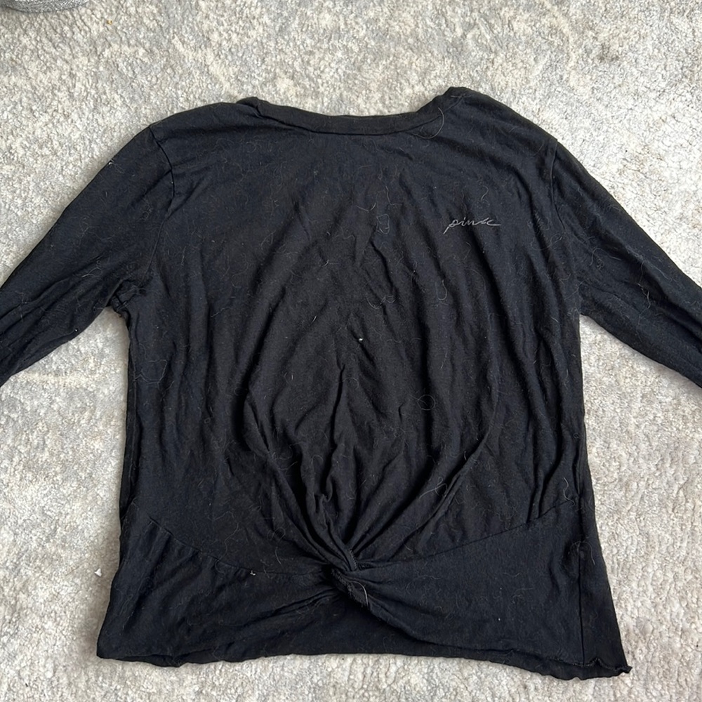 Black Long Sleeve Crop Top